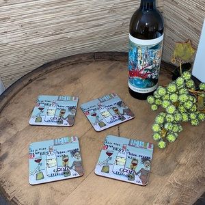 Click Leigh wine cork coasters 4 good friends